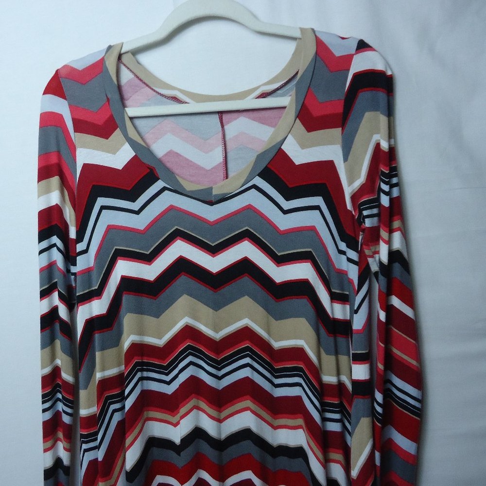 Reborn J Chevron Print Multi Color A Line Dress - image 2